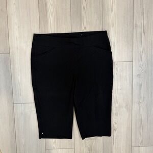 Chicos Pants 2.5 Large US 14 Perfect Stretch Black Pedal Pusher Capri Pull On